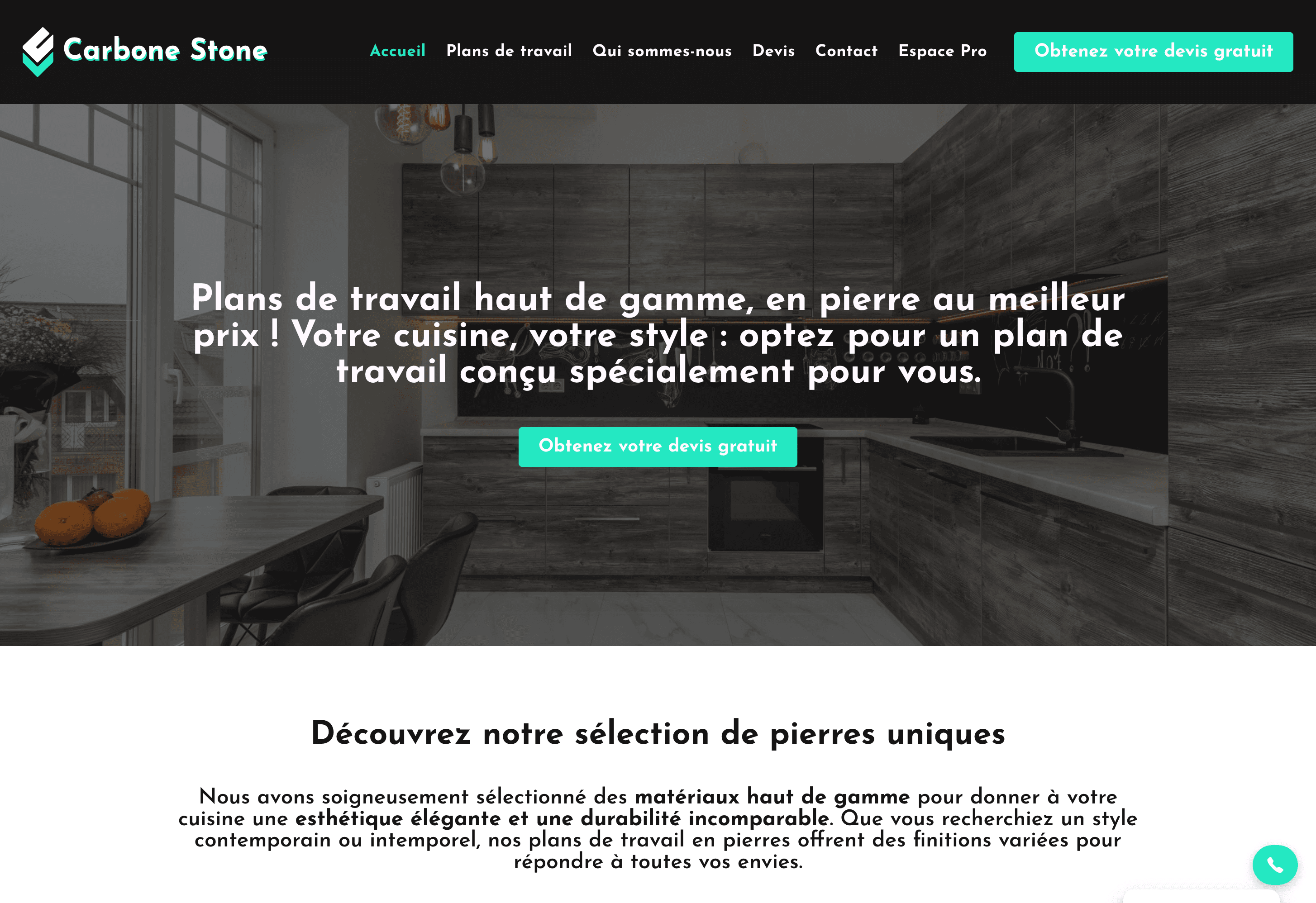 Capture d'écran du projet Carbonestone