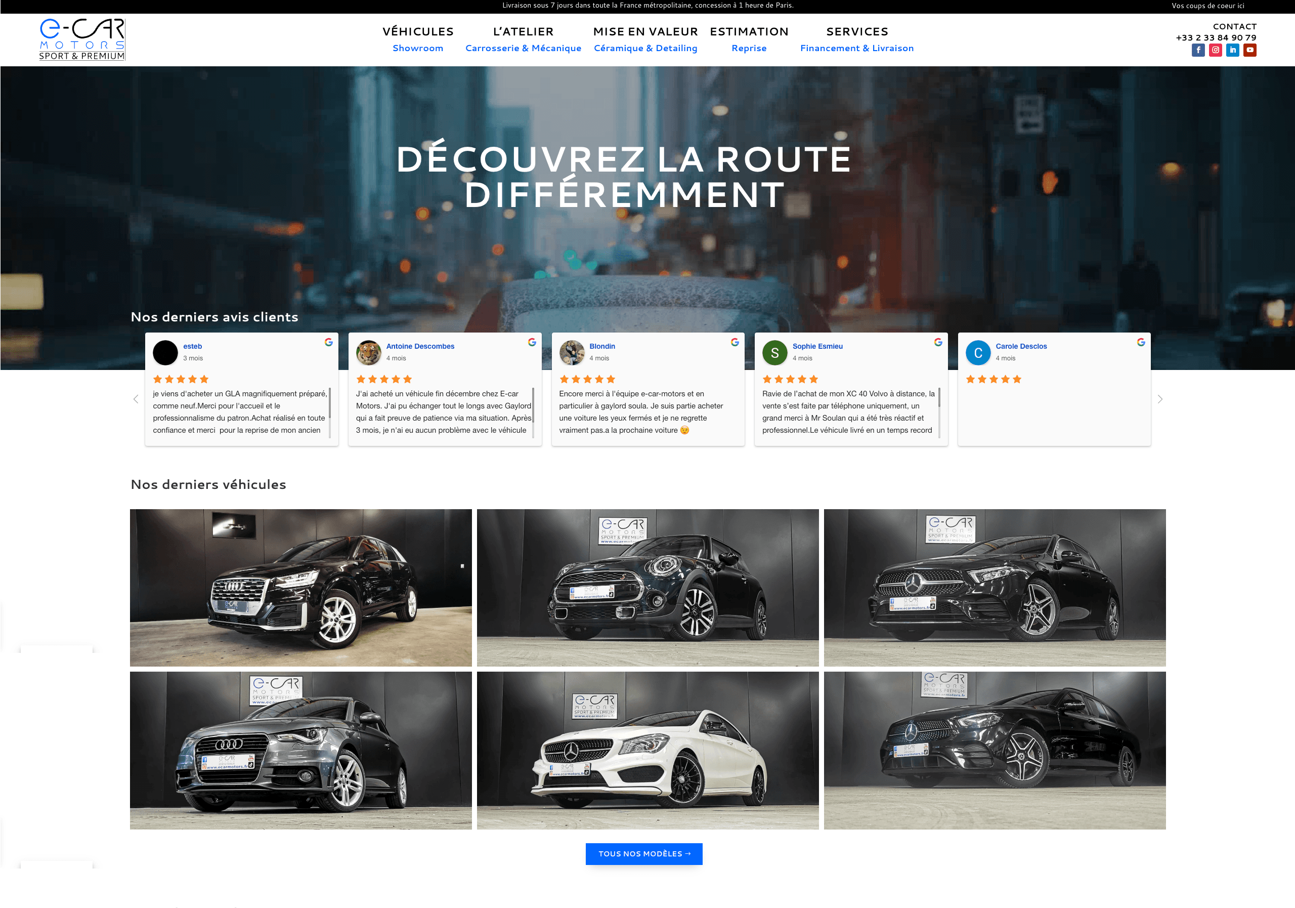 Capture d'écran du projet Ecarmotors