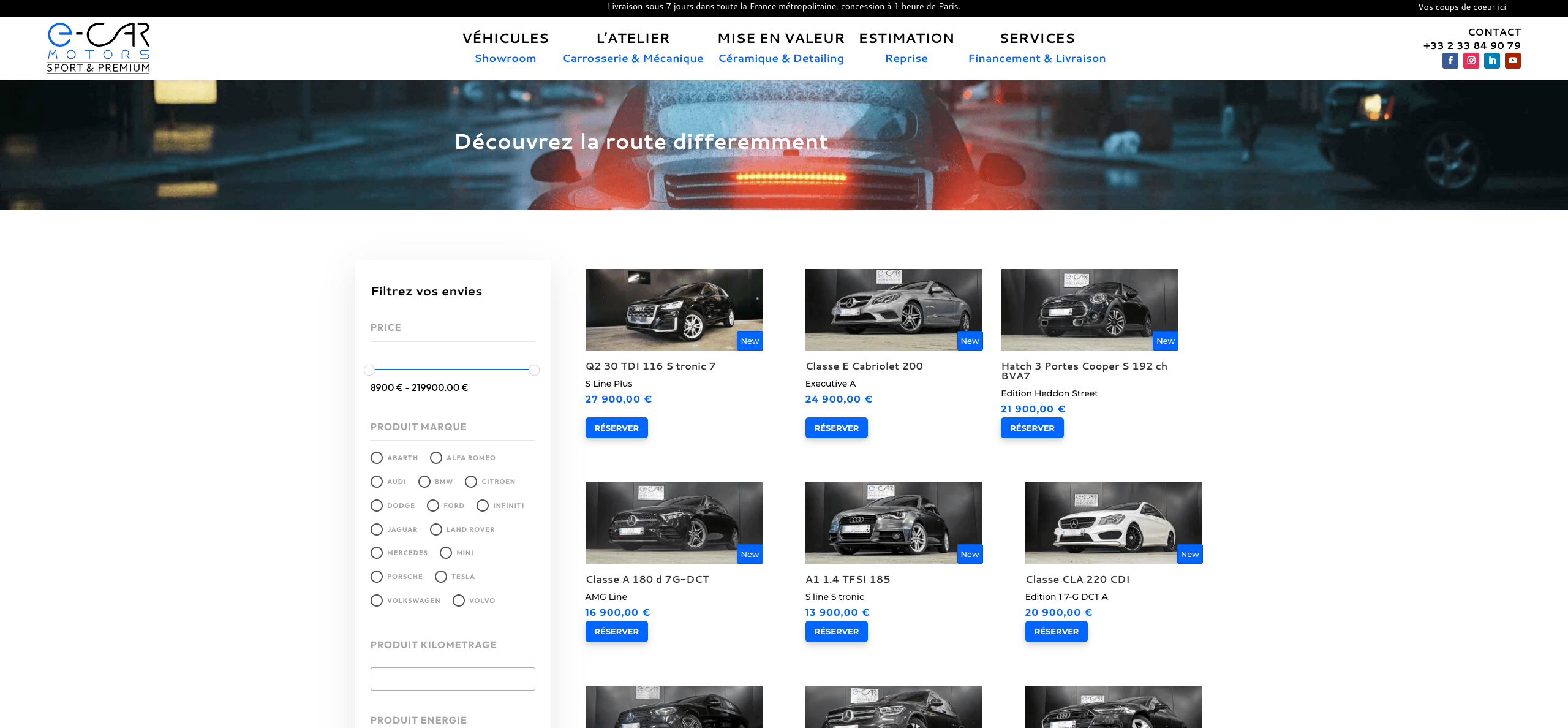 Seconde capture d'écran du projet Ecarmotors