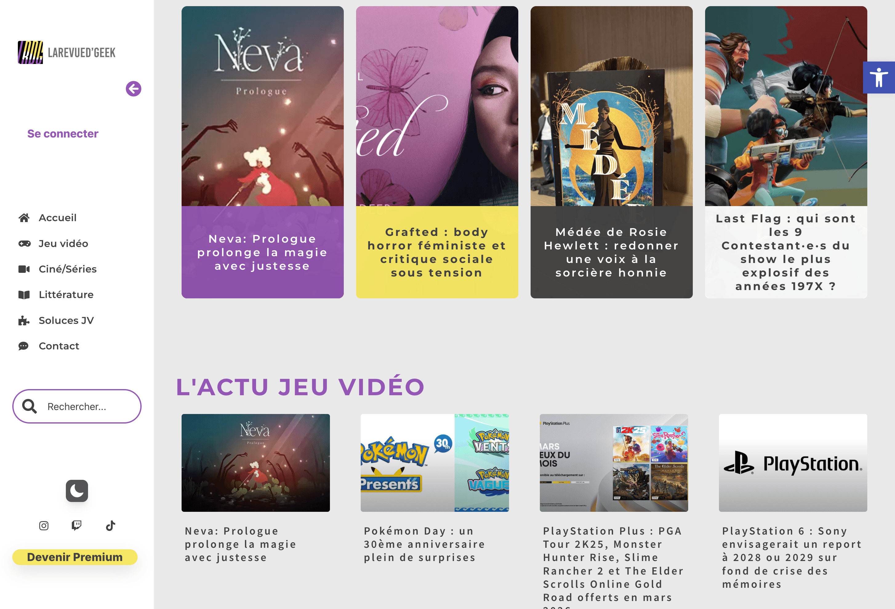 Capture d'écran du projet Larevued'geek